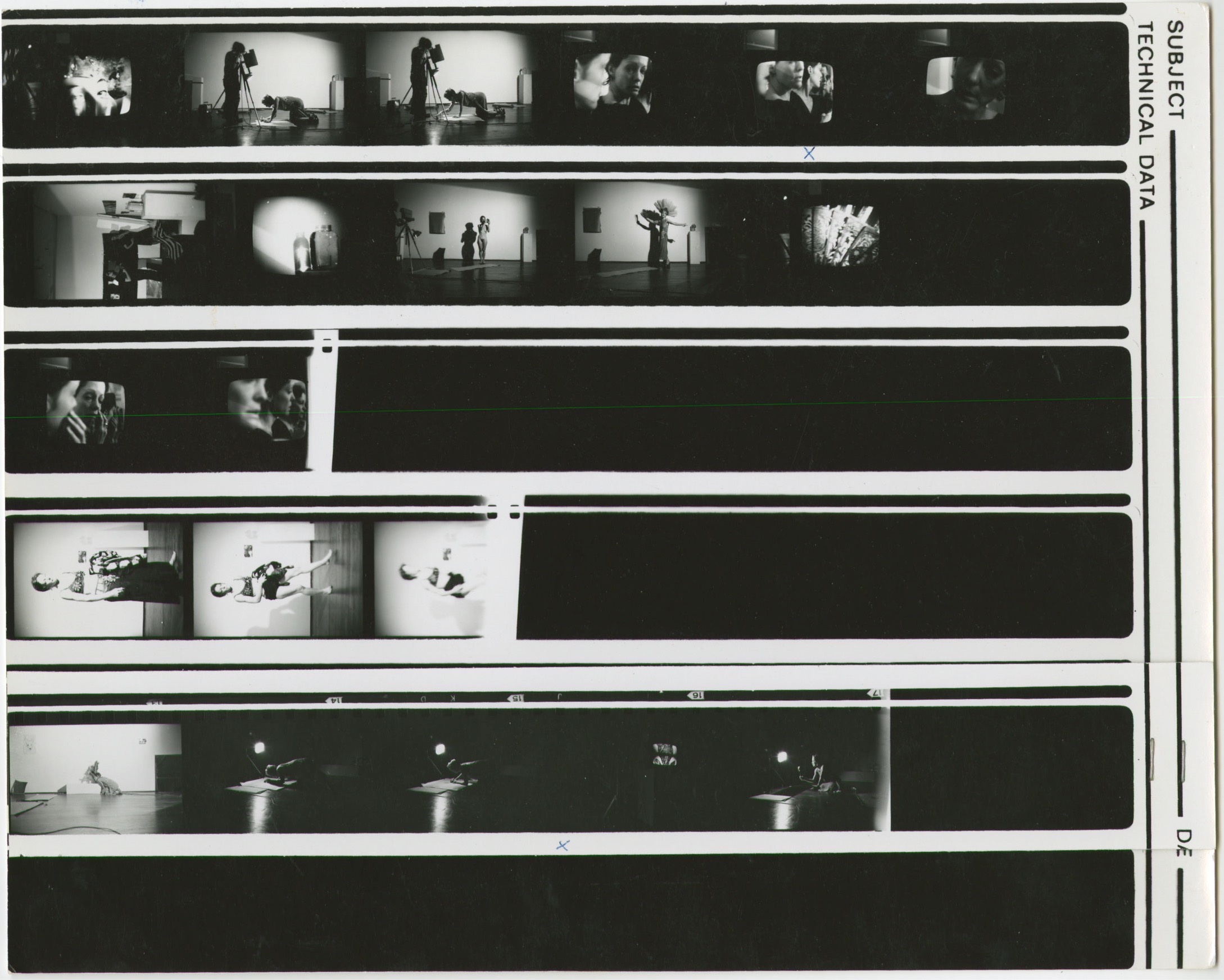 Photographic contact sheet showing different parts of Jonas’s performance