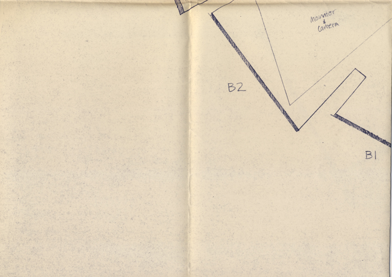 Detail of the floor plan that is labeled: “B1, B2: Monitor & Camera”