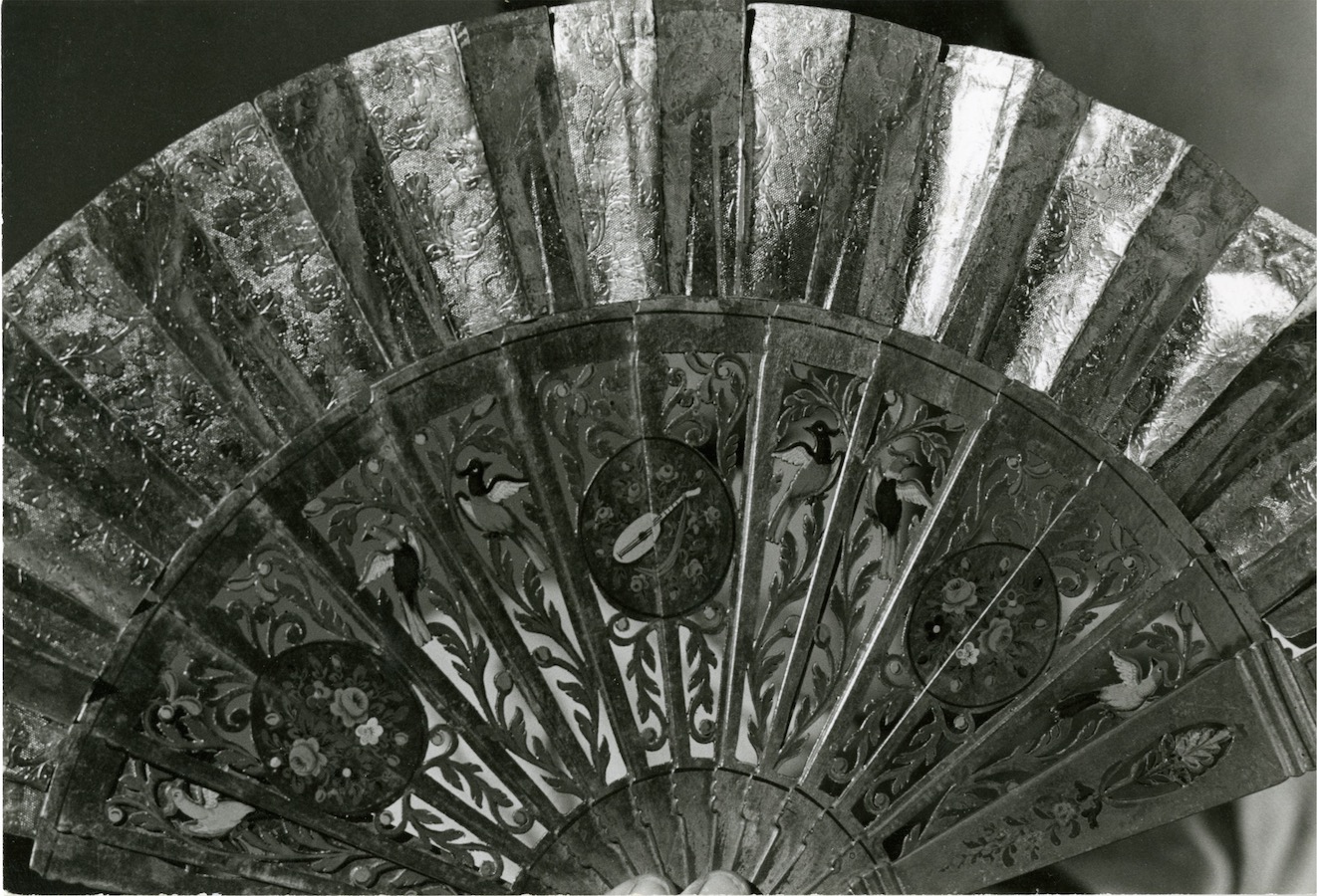 Detail view of a paper fan