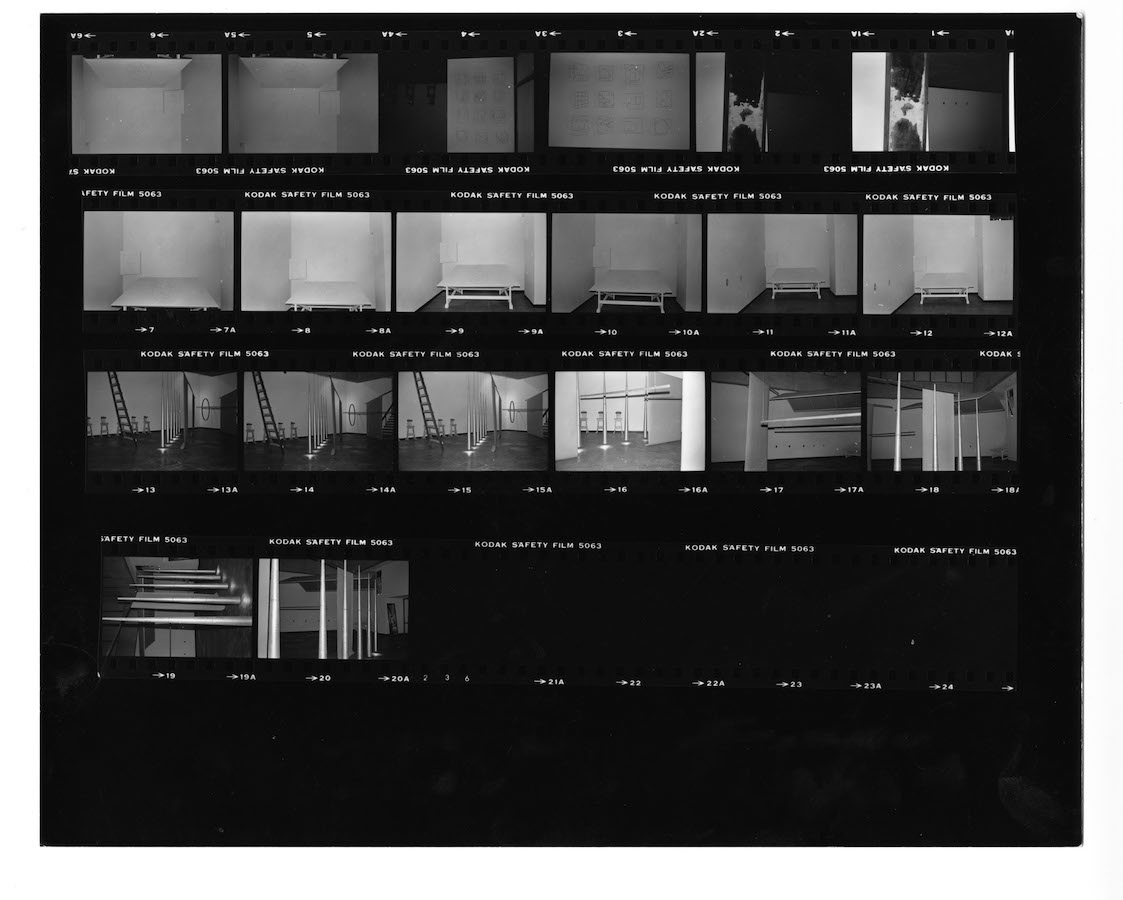 Photographic contact sheet showing different views of Jonas’s installation