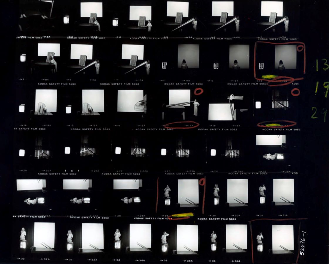 Photographic contact sheet showing different angles of Jonas’s performance