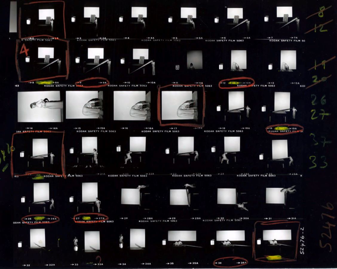 Photographic contact sheet showing different angles of Jonas’s performance