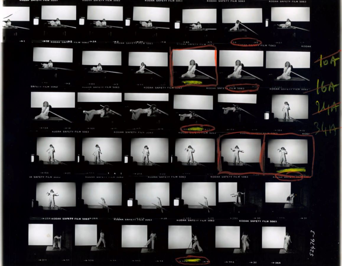 Photographic contact sheet showing different angles of Jonas’s performance