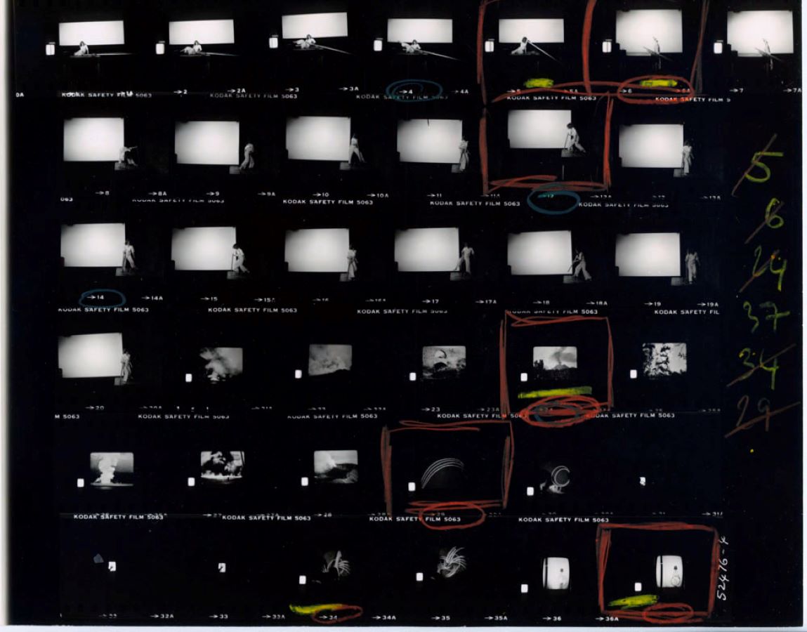 Photographic contact sheet showing different angles of Jonas’s performance