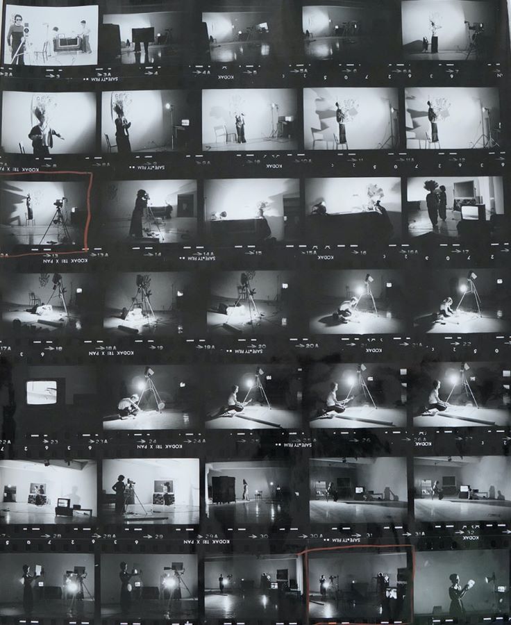 Photographic contact sheet showing different angles of Jonas’s performance