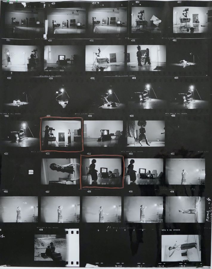 Photographic contact sheet showing different angles of Jonas’s performance