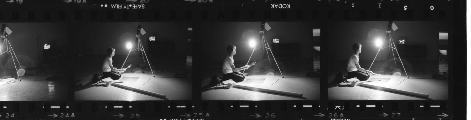 A strip from a photographic contact sheet showing different angles of Jonas’s performance